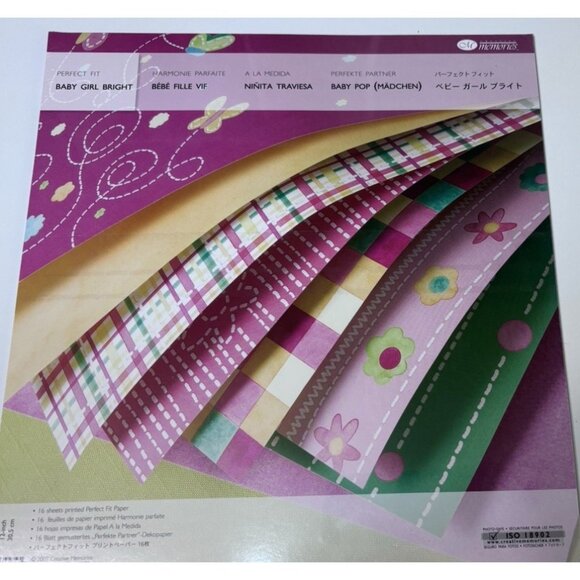 Creative Memories Other - Creative Memories Perfect Fit BABY GIRL BRIGHT 12" 16 Piece Set NEW in Pack Pink